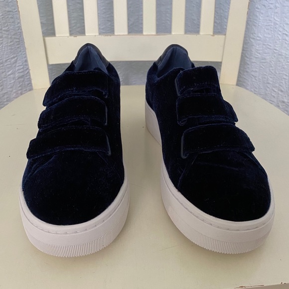 Sandro Paris Blue Velvet Platform 